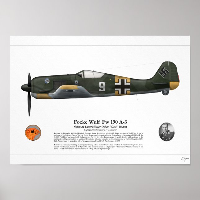 FW 190 A-3 (Oskar Romm) Poster (Vorne)