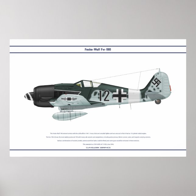 FW-190 A-8 JG3 1 POSTER (Vorne)