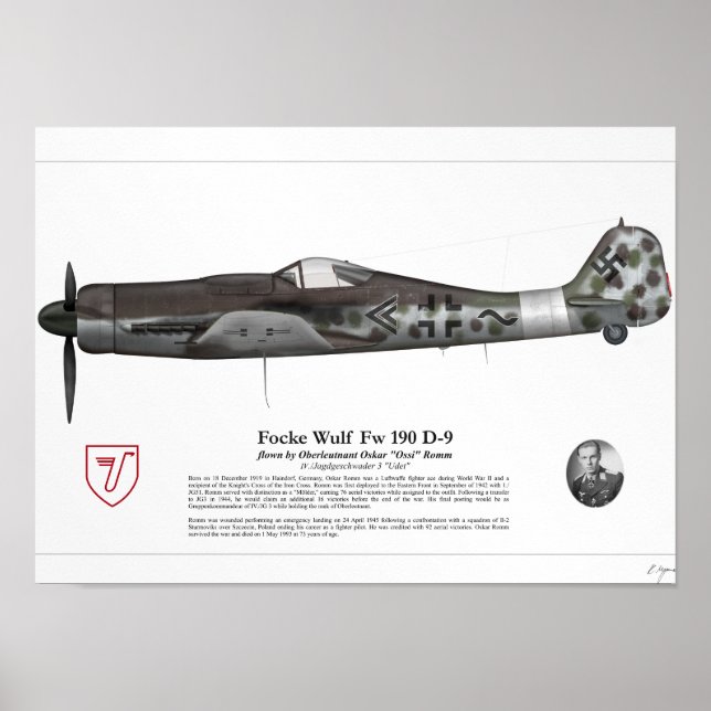 FW 190 D-9 (Oskar Romm) Poster (Vorne)