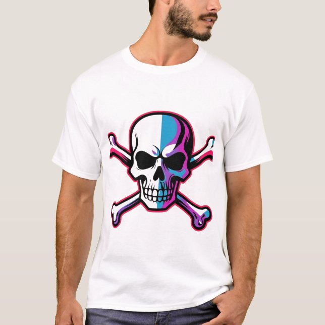 Fweashion Skull & Crossbones Rock Band Logo-T-Shir T-Shirt (Vorderseite)