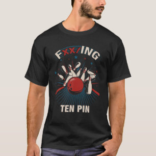FXX/ING TEN BUTTON - Fun Bowling T-Shirt für Männe