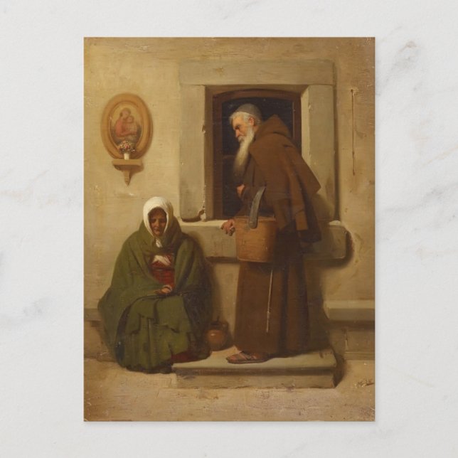 Fyodor Bronnikov - Der Mönch und Bettler Postkarte (Vorderseite)