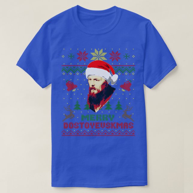 Fyodor Dostoevsky Funny Christmas 1 T-Shirt (Design vorne)