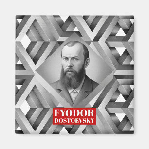 Fyodor Dostoevsky - Geometrischer, eleganter Stil Magnet