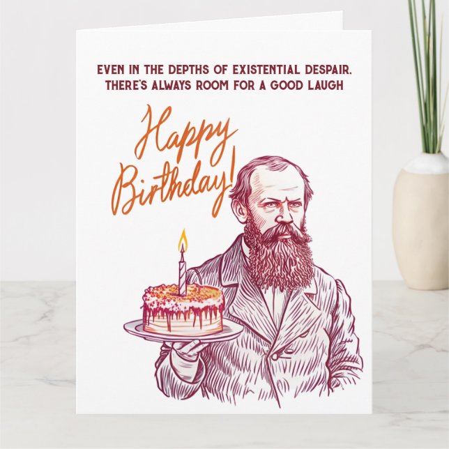 Fyodor Dostoevsky - Happy Birthday Karte (Vorderseite)