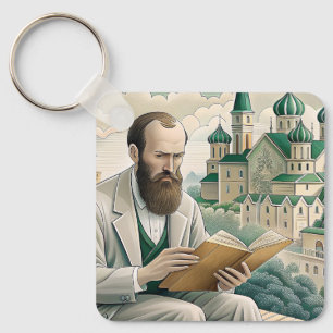 Fyodor Dostojewsky zitieren, DAS IDIOT Schlüsselanhänger