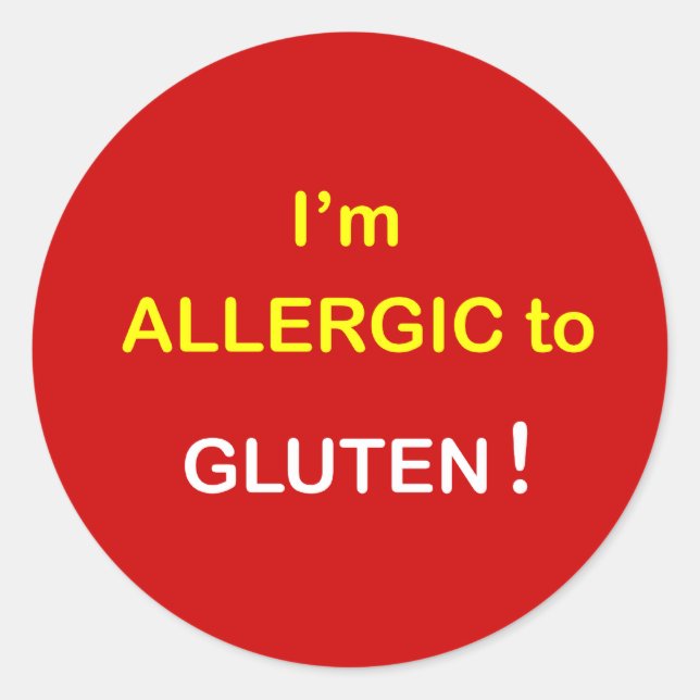 g2 - Ich bin allergisch - GLUTEN. Runder Aufkleber (Vorderseite)