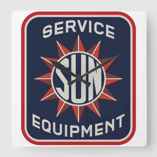 G2 Sun-Logo-Uhr der ersten Generation Quadratische Wanduhr (Vorderseite)