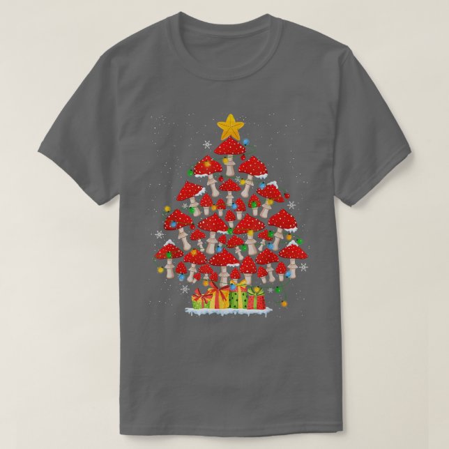 G4Yw Mushroom Christmas Tree Pajama Merry Xmas Pla T-Shirt (Design vorne)
