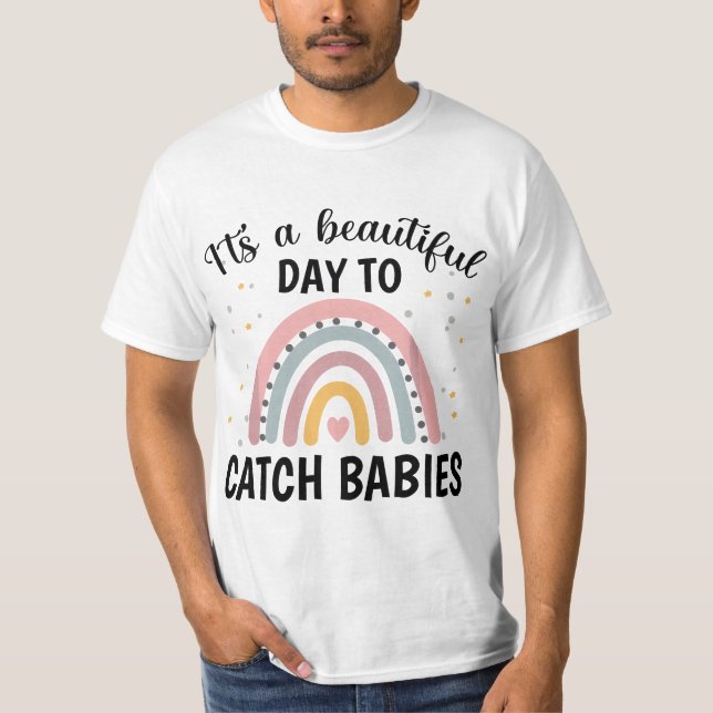g6Dj Rainbow Catch Babies NICU Labor and Delivery  T-Shirt (Vorderseite)