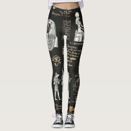 G90GRAFISCHES MÄDCHEN-Hieroglyphisches Schreiben Leggings