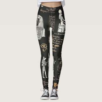 G90GRAFISCHES MÄDCHEN-Hieroglyphisches Schreiben Leggings