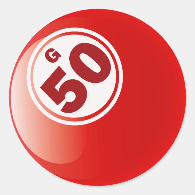 G 50 BINGO BALL RUNDER AUFKLEBER (Vorderseite)