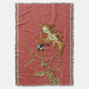 G.A. Audsley Vintage Roter Japanischer Vogel Lotus Decke
