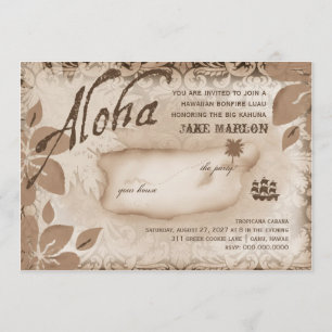 g Aloha Luau Insel Brown Einladung