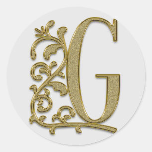 G-Aufkleber in Monogramm Runder Aufkleber