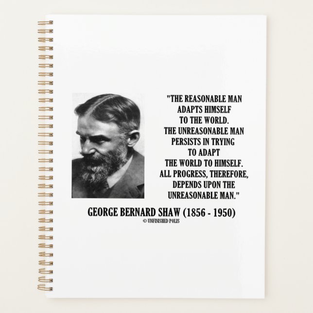 G. B. Shaw Progress hängt von einem unvernünftigen Planer (Vorderseite)