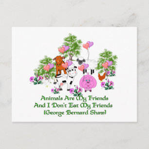 G. B. Shaw Vegetarian Zitat Postkarte