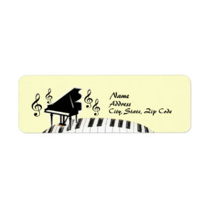 G-Clef Keyboard Grand Piano Label