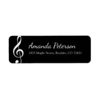 G-clef Music Notation Black Rücksendeadresse