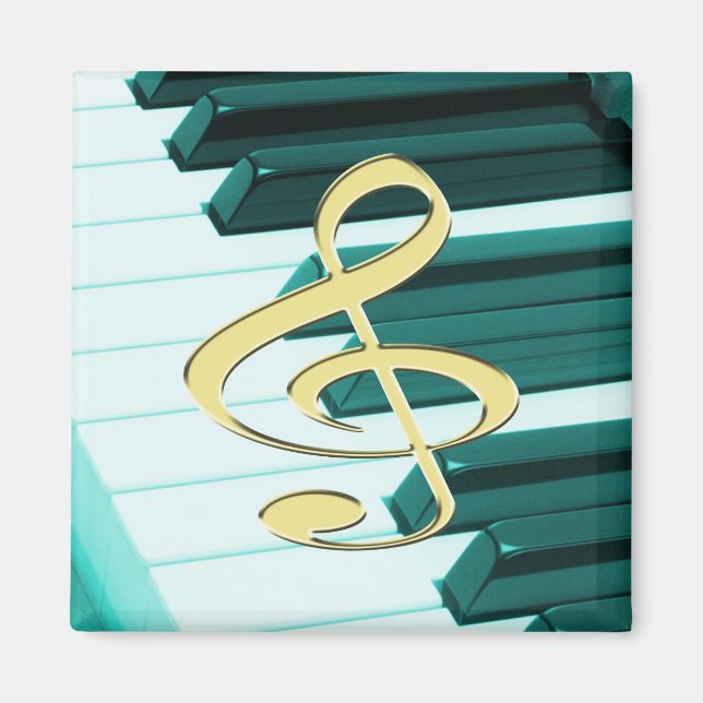 G-Clef Piano-Tastatur Magnet (Vorne)