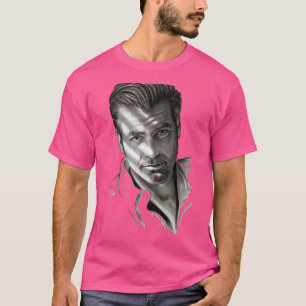 G. Clooney in Schwarz und Weiß T-Shirt