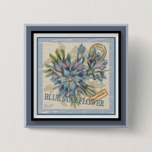 G Creation Büro blaue Blume Button (Vorderseite)