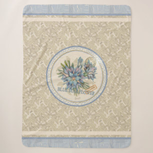 G Creation Büro blaue Blume Fleece-Decke Sherpadecke
