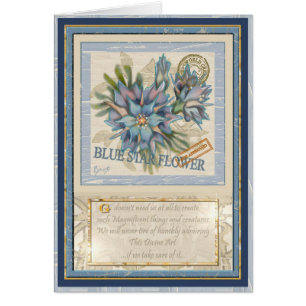 G Creation Büro blaue Blume Geburtstagskarte