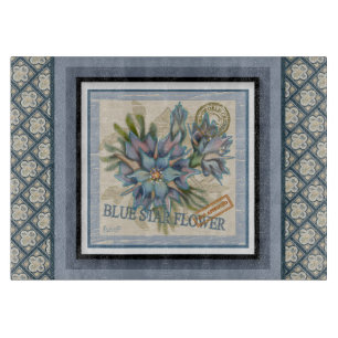 G Creation Büro blaue Blume Schneidebrett