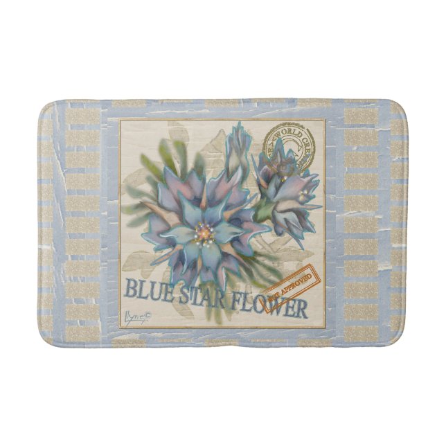 G Creation Office - blaue Blume Badematte (Vorderseite)