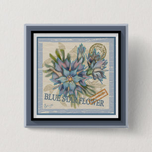 G Creation Office - blaue Blume Button