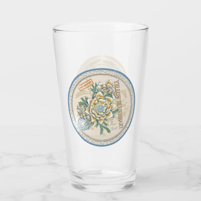G Creation Office - blaue Blume Glas (Vorderseite)