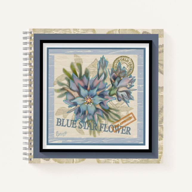 G Creation Office - blaue Blume Notizbuch (Vorderseite)