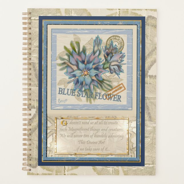 G Creation Office - blaue Blume Planer (Vorderseite)