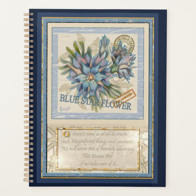 G Creation Office - blaue Blume Planer (Vorderseite)