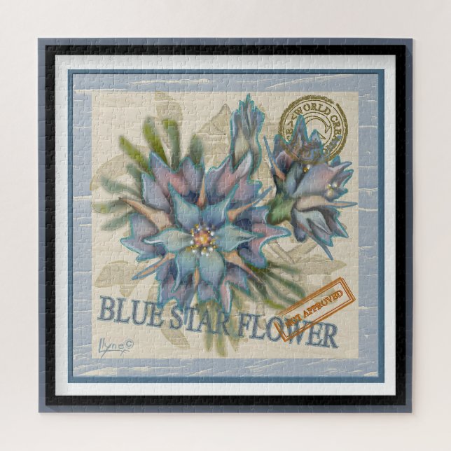 G Creation Office - blaue Blume Puzzle (Vertikal)