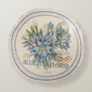 G Creation Office - blaue Blume Rundes Kissen