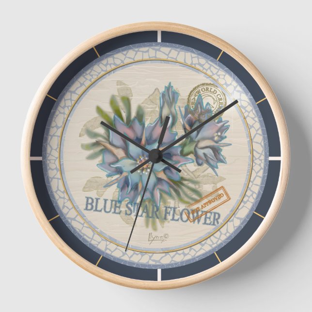 G Creation Office - blaue Blume Uhr (Vorderseite)