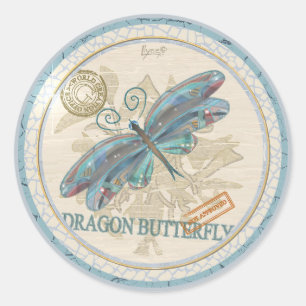 G Creation Office Dragonfly Runder Aufkleber