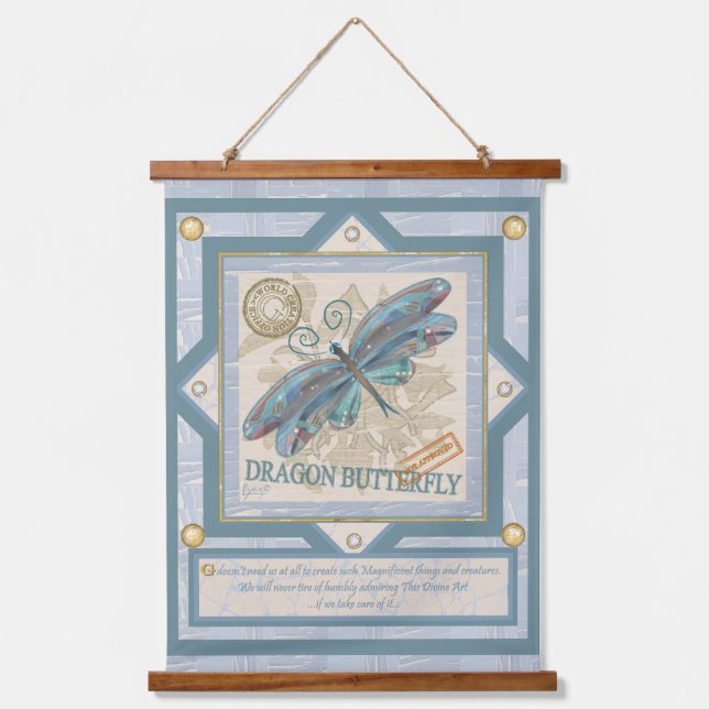 G Creation Office Dragonfly Wandteppich Mit Holzrahmen (Vorderseite)