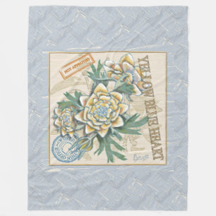 G Creation Office gelbe Blume Fleecedecke