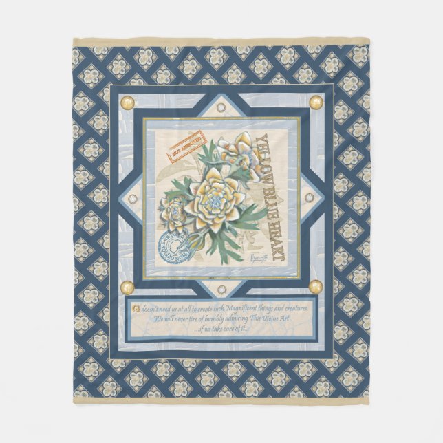 G Creation Office gelbe Blume Fleecedecke (Vorderseite)