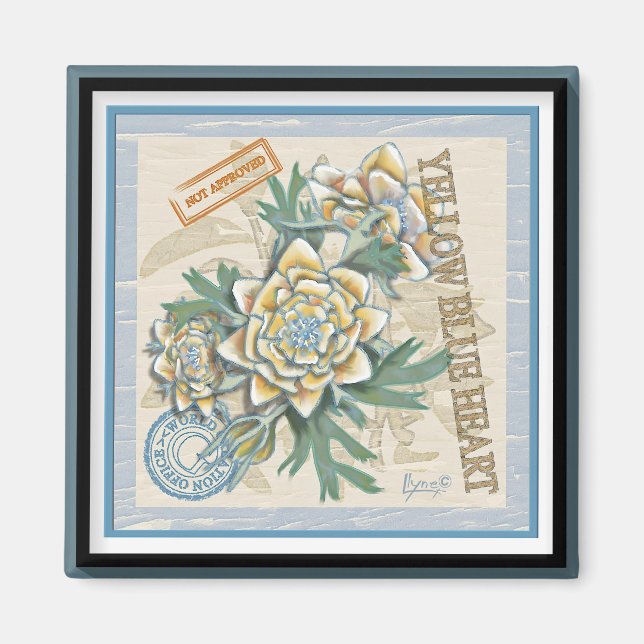 G Creation Office gelbe Blume Magnet (Vorne)