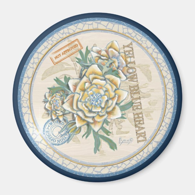 G Creation Office gelbe Blume Magnet (Vorne)