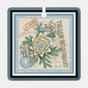 G Creation Office gelbe Blume Ornament Aus Metall