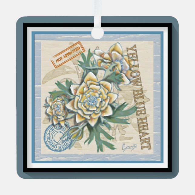 G Creation Office gelbe Blume Ornament Aus Metall (Vorderseite)