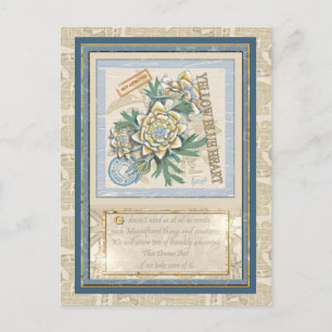 G Creation Office gelbe Blume Postkarte