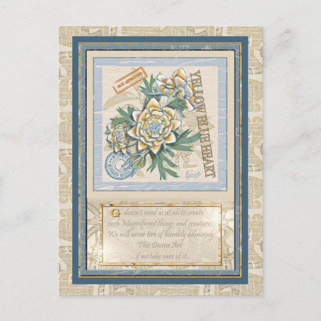 G Creation Office gelbe Blume Postkarte (Vorderseite)