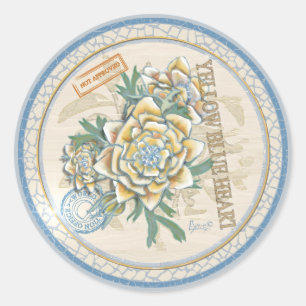 G Creation Office gelbe Blume Runder Aufkleber